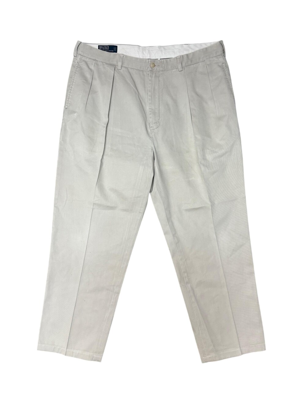 Polo Ralph Lauren Pants Mens 40x30 Beige Chino Pleated Classic Fit Straight